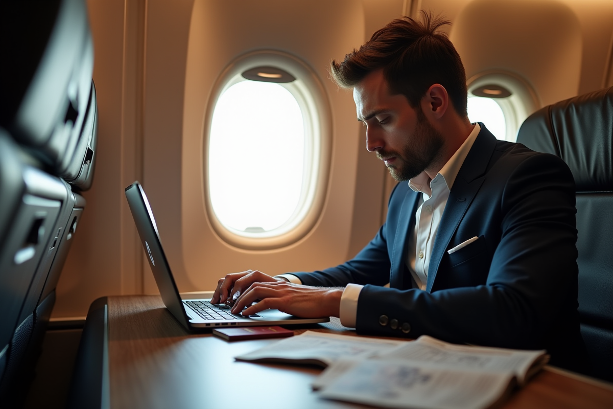 Investisseur analysant des données dans une cabine d