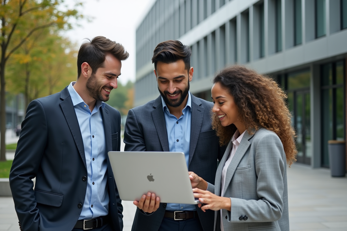 Equipe diverse discutant solutions d