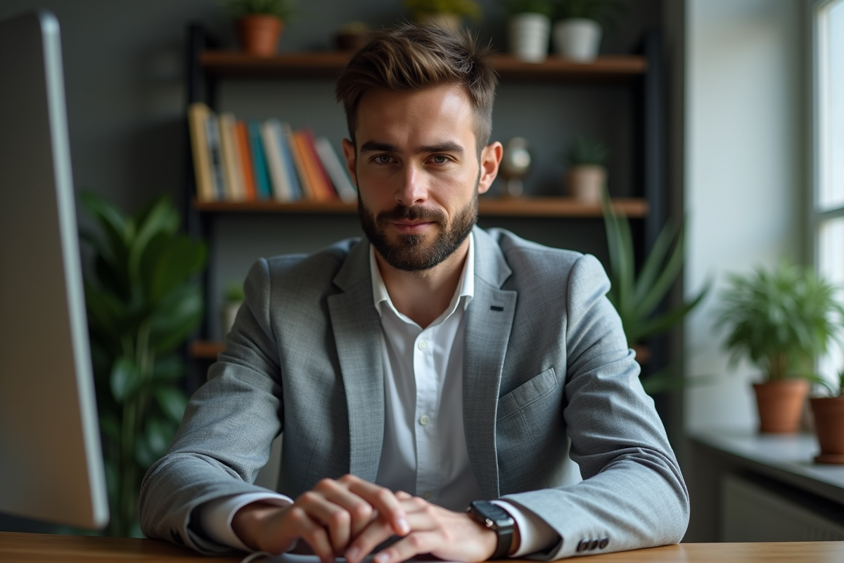 Homme en travail sécurisé avec VPN à domicile