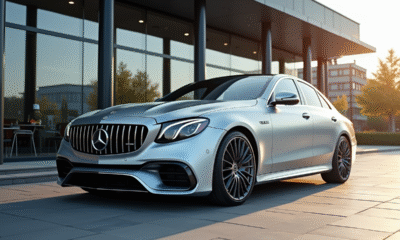 Voiture Mercedes-Benz luxueuse devant un concessionnaire au Luxembourg