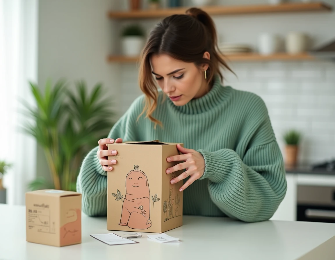 Femme préparant une figurine Labubu avec sa boîte originale et son certificat pour une revente sans mauvaise surprise